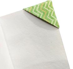 Handmade Green White Dog Ear Bookmark